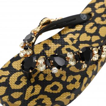 Leo - Schwarz Gold Metallic - Gold Neopren Clutch