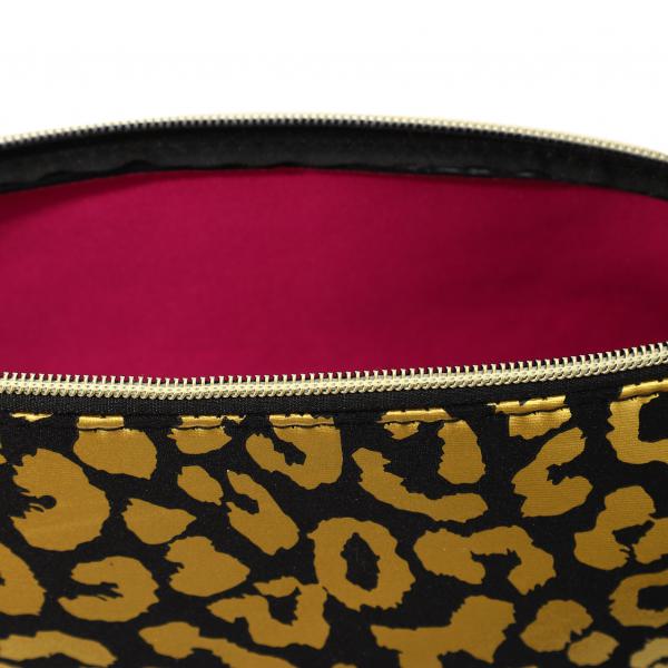 Leo - Schwarz Gold Metallic - Gold Neopren Clutch