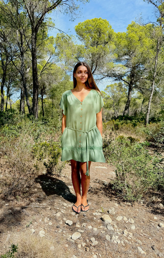 Vestido Corto Deia Caqui