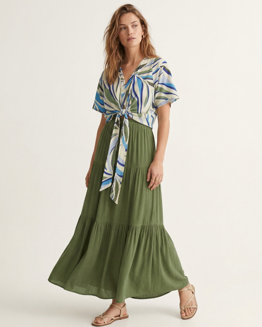 Falda Larga Reina Green