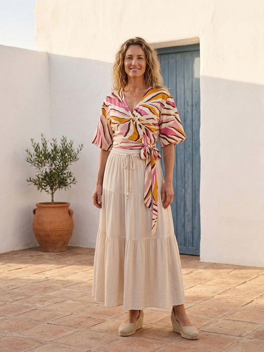 Falda Larga Reina Beige