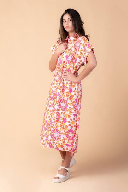 Vestido Camisero Midi Jasmin Red