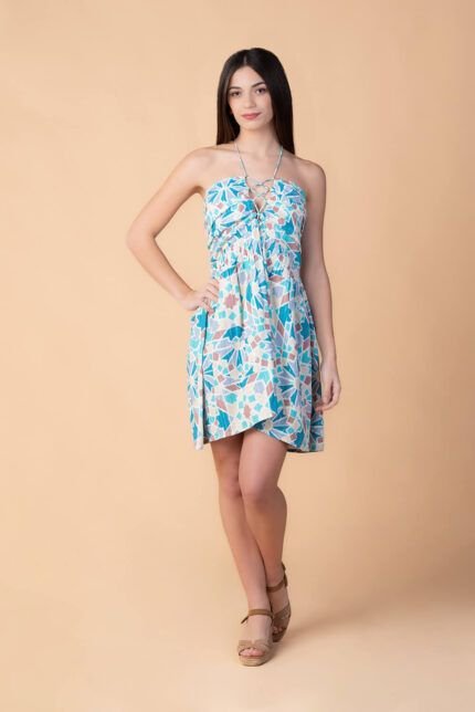 Vestido Corto Alexa Aqua