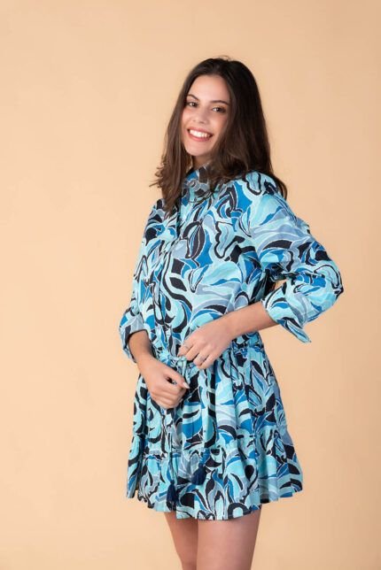Vestido Corto Kathya Aqua