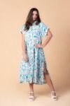 Vestido Camisero Midi Jasmin Aqua