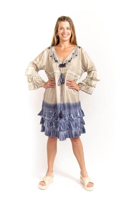 Vestido Corto Divya Blue y gris