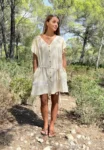 Vestido Corto Deia Beige