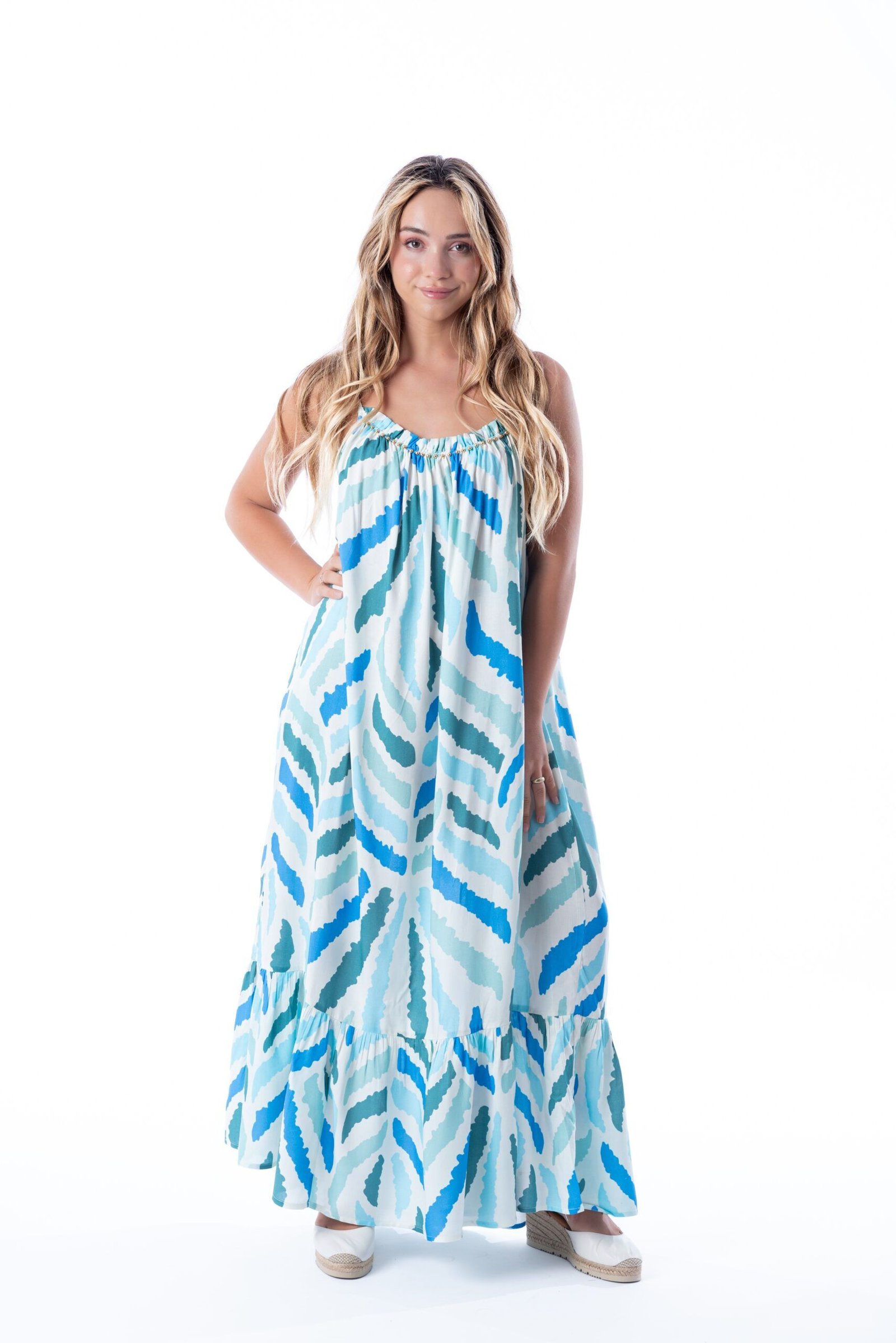 AFRICA_3023101_AQUA 2 Vestido Largo África Aqua Inv