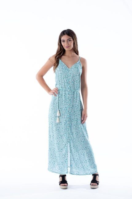 Vestido Largo Carmela Aqua