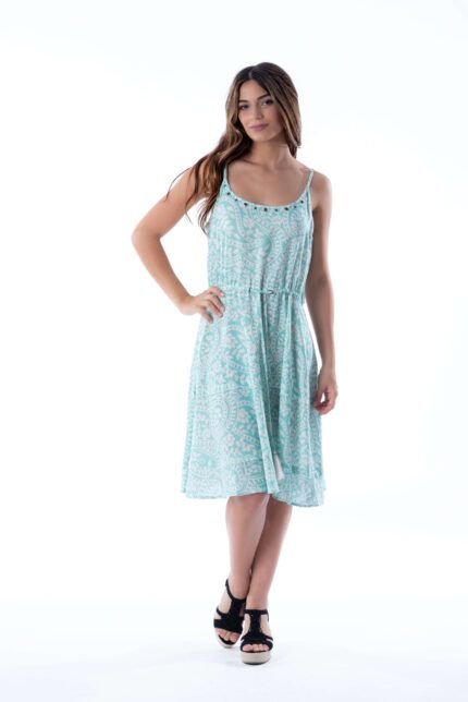 Vestido Corto Flora Aqua
