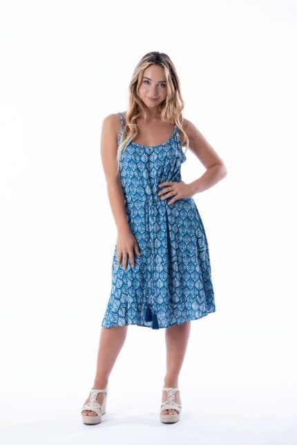 Vestido Corto Flora Indigo