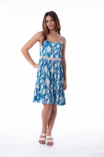 Vestido Corto Helen Aqua