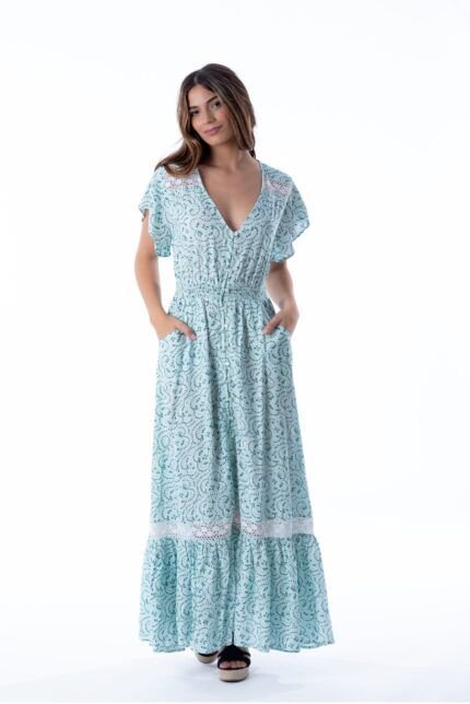 Vestido Largo Juanita Aqua