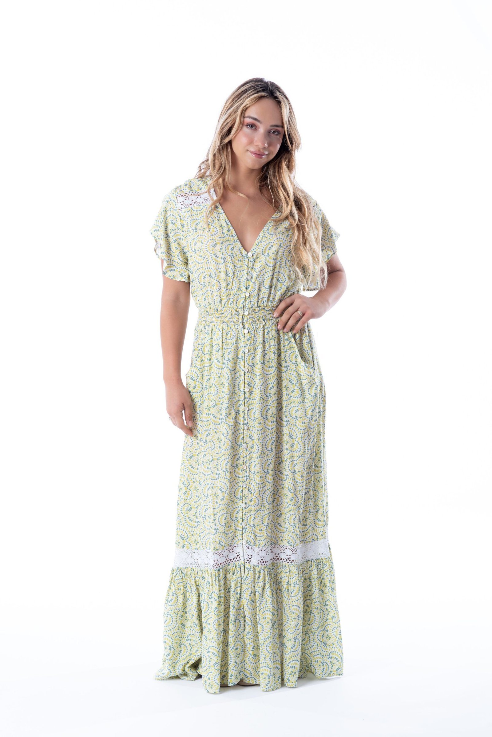 JUANITA_3533106_GREEN 1 Vestido Largo Juanita Green