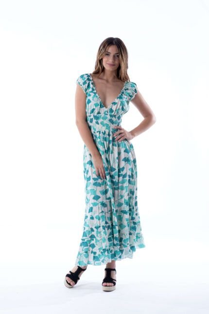Vestido Largo June Aqua Ginko