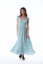 Vestido Largo June Blue Dot