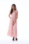 Vestido Largo June Coral Dot