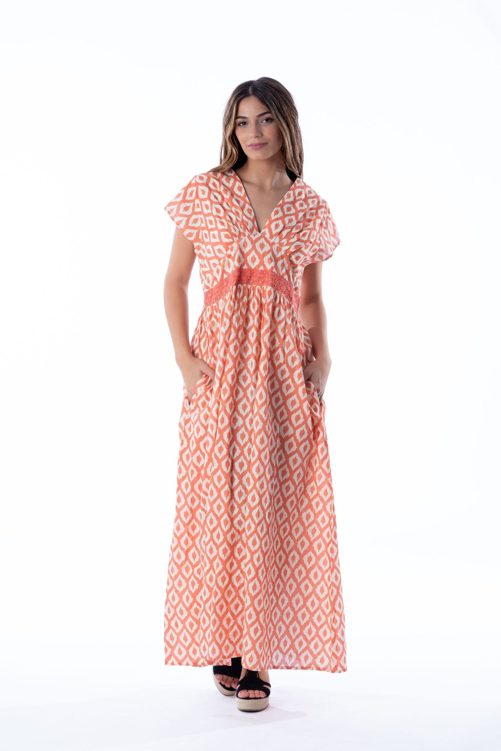 LUISA_3173103_CORAL 1 Vestido Largo Luisa Coral