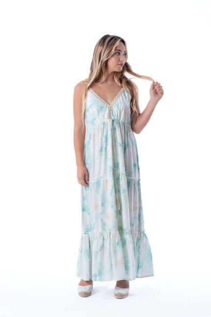 Vestido Largo Minerva Aqua