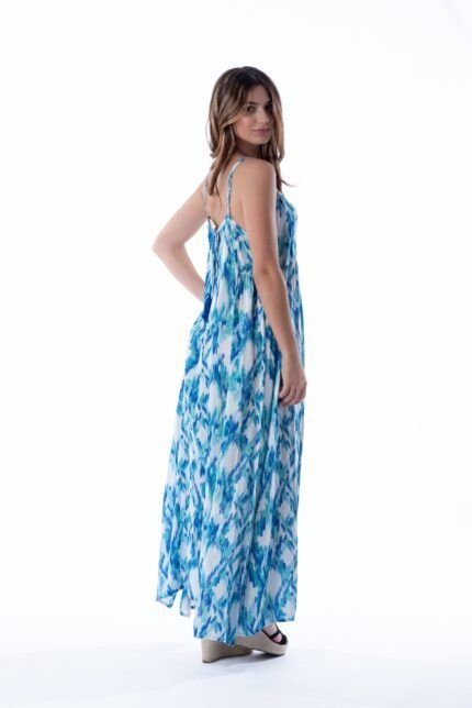 Vestido Largo Miranda Ikat Aqua — vista 2