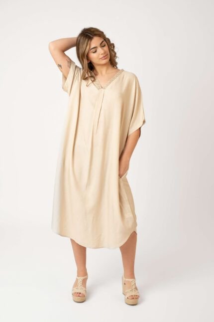 Vestido Corto Athenea Beige — vista 2