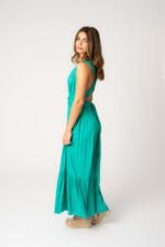 Vestido Largo Daisy Aqua Solid — vista 3