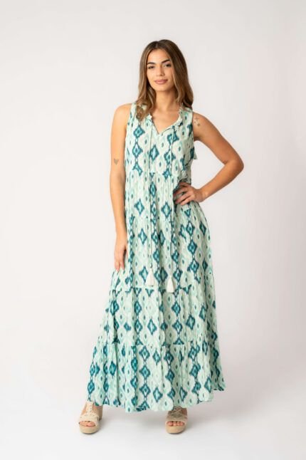 Vestido Largo Fernanda Aqua