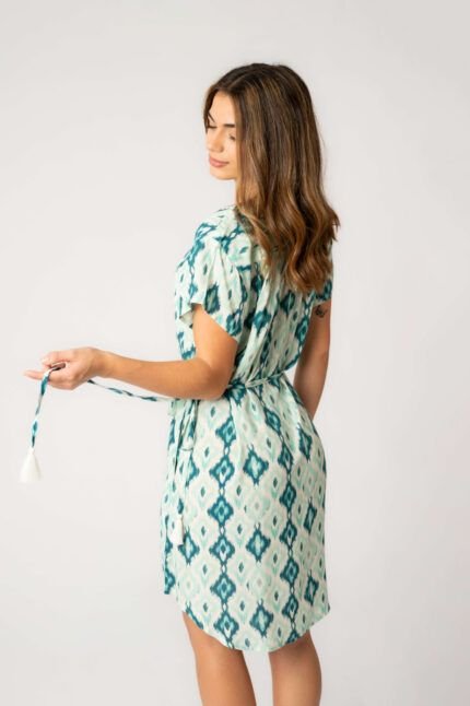 Vestido Corto Fresh Aqua Rombos — vista 2