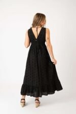 Vestido Largo Jaspreed Black Solid — vista 3