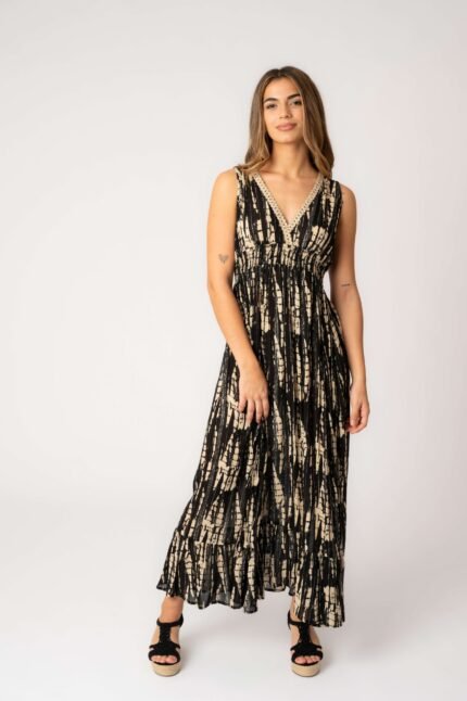 Vestido Largo Jaspreed Black Lurex