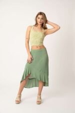 Falda Midi Malena Green — vista 2