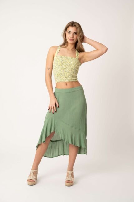 Falda Midi Malena Green — vista 2