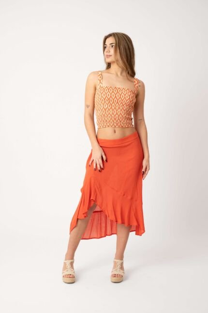 Falda Midi Malena Teja