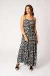 Vestido Largo Marcia Black Leaf
