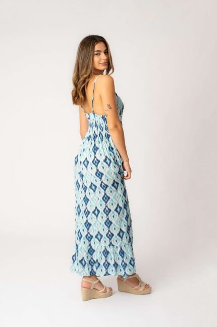 Vestido Largo Mica Blue Rombos — vista 2