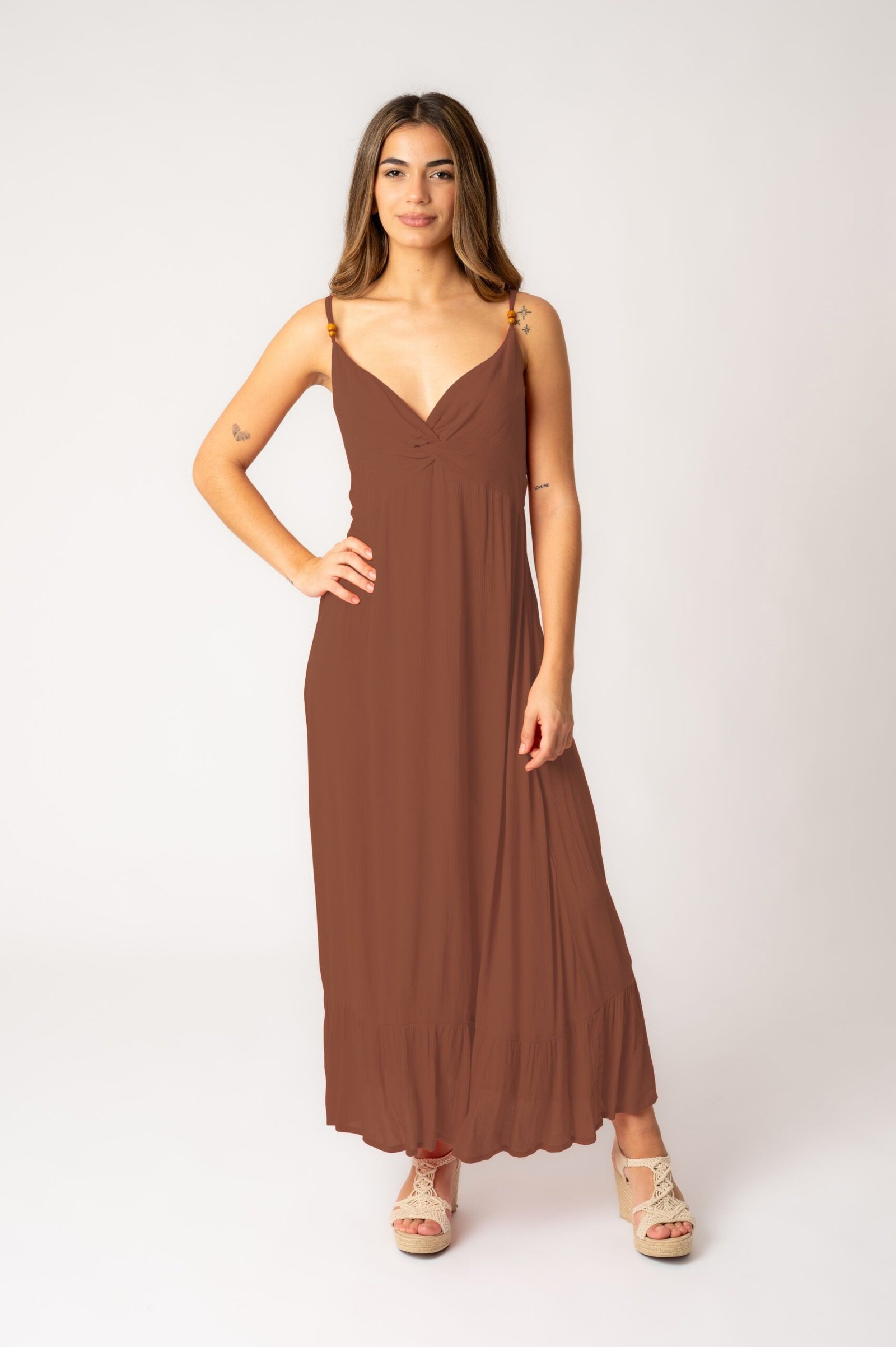 MICA chocolate Vestido Largo Mica Chocolate