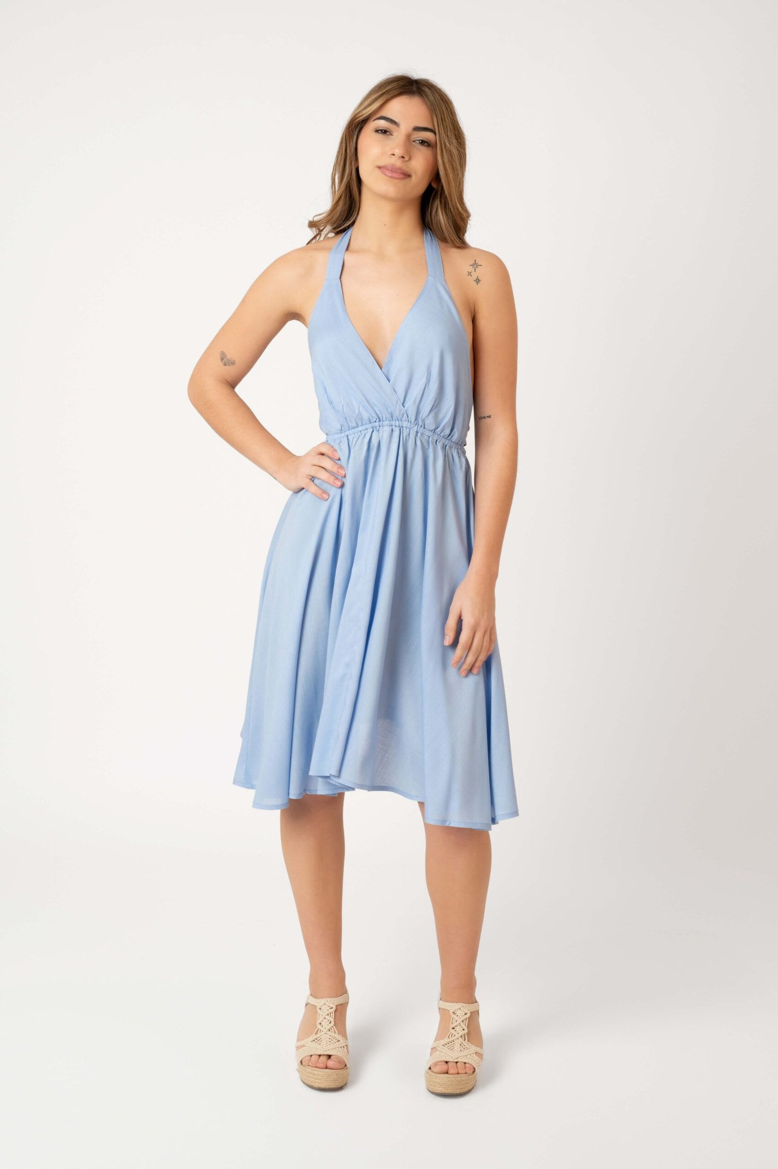 MIKONOS BLUE SOLID 1 Vestido Corto Mikonos Sky Blue