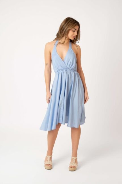 Vestido Corto Mikonos Sky Blue — vista 2