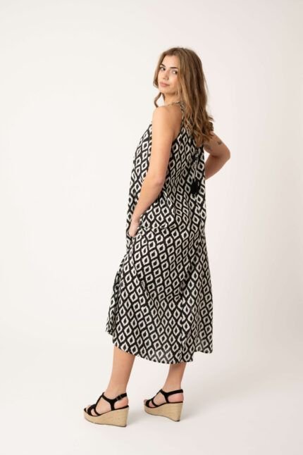 Vestido Largo Pilar Black Rombos — vista 2