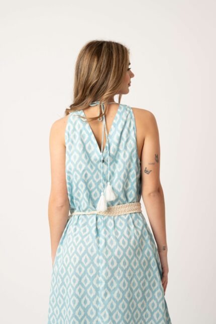 Vestido Largo Pilar Blue Rombos — vista 2