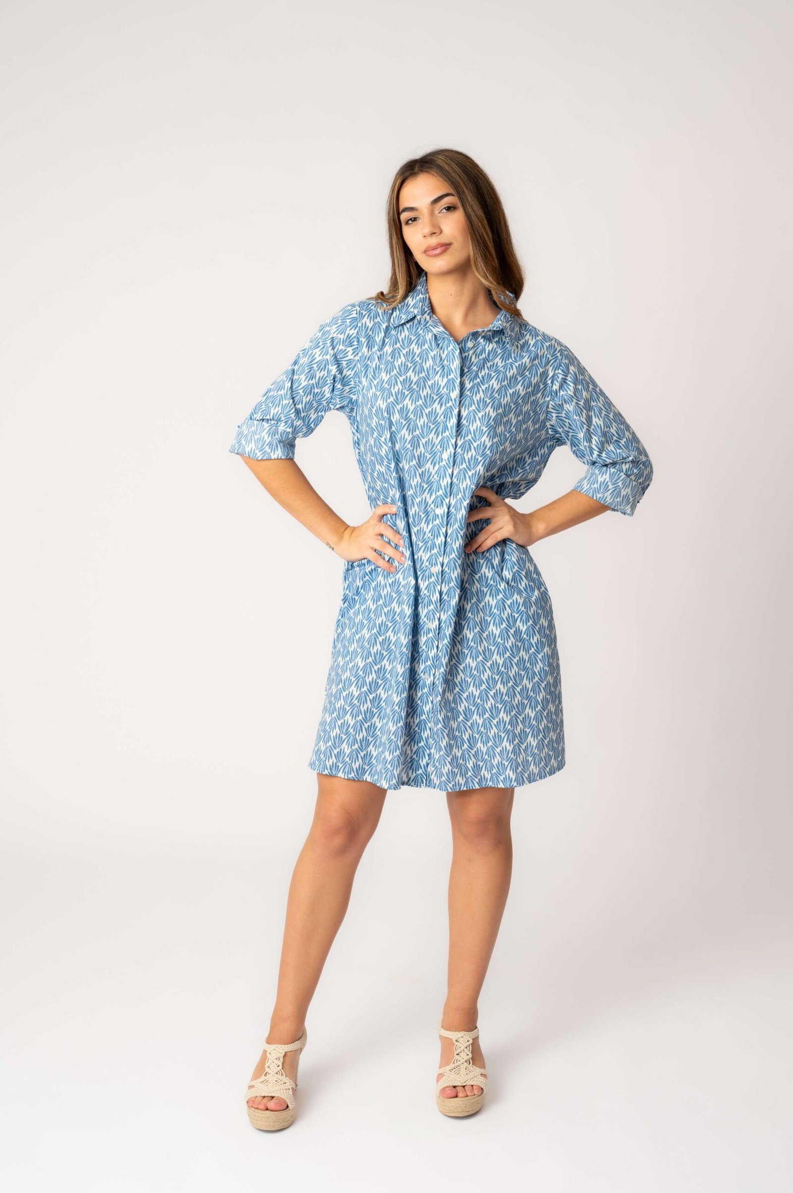 SARA BLUE 1 Camisa Midi Sara Blue