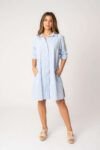 Camisa Midi Sara Blue Stripe