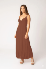 Vestido Largo Mica Chocolate — vista 2