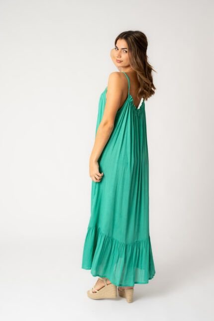 Vestido Largo África Aqua Solid — vista 2
