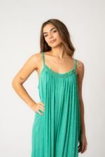 Vestido Largo África Aqua Solid — vista 3
