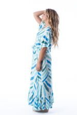 Vestido Largo Celine Aqua — vista 3