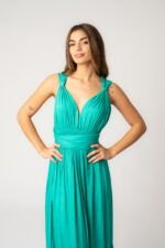 Vestido Largo Daisy Aqua Solid — vista 4