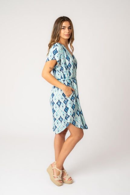 Vestido Corto Fresh Blue Rombos — vista 2