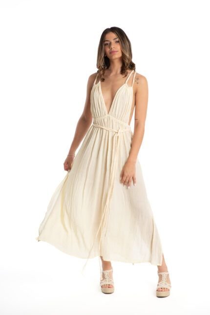Vestido Largo Indira Ivory — vista 2