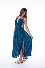 Vestido Largo Indira Blue Gold — vista 2